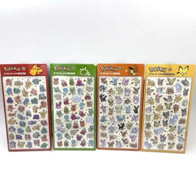 Pokemon Drop Seal 4 Types Set Korea Limited Edition
