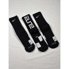 NWOTNike Elite Dri-FIT Crew Socks Basketball Cushioned Performance Black White M