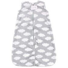 Unisex Baby Plush Sleeping Bag, Sack, Blanket, Gray Clouds Plush, 6-12 Months