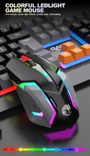 Rainbow LED Gaming Keyboard and Backlit Mouse Combo for Laptop PC Computer Game