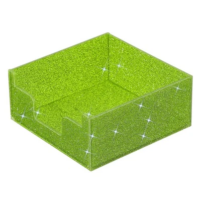 Für Acryl Klebezettelhalter, 3x3" Glitzer Dispenser für Notizzettel, Hellgrün - Bild 1 von 4