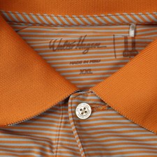 Walter Hagen Men's Short Sleeve Striped Golf Polo Shirt Orange Size XXL