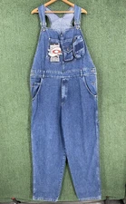 NEW VTG Y2K Impaq IQ Carpenter Baggy Streetwear Denim Overalls Mens Sz XL