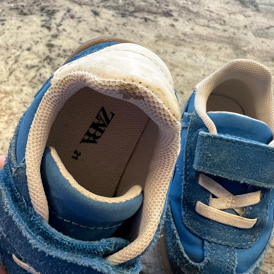 Zara Blue Suede Sneakers Size 12-18 Mo - Image 2 of 3