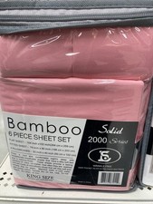 King Size Golden Linen Bamboo Essence Six Piece Sheet Set 2000 brand New Pink