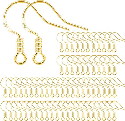 Gold Ohrringe Machen Set Ohrring Haken 925 Sterling Silber für DIY Ohrhänger Sch