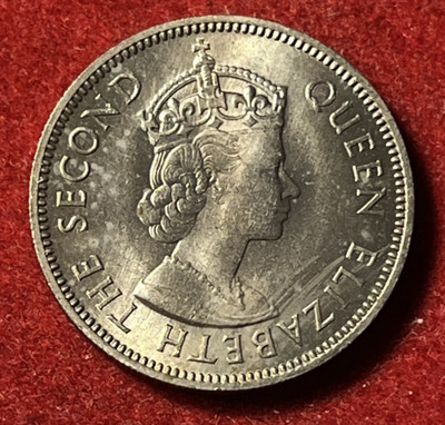 Seychelles 1/2 Rupee 1960 Copper-Nickel Coin KM#12 60K Mintage T8443