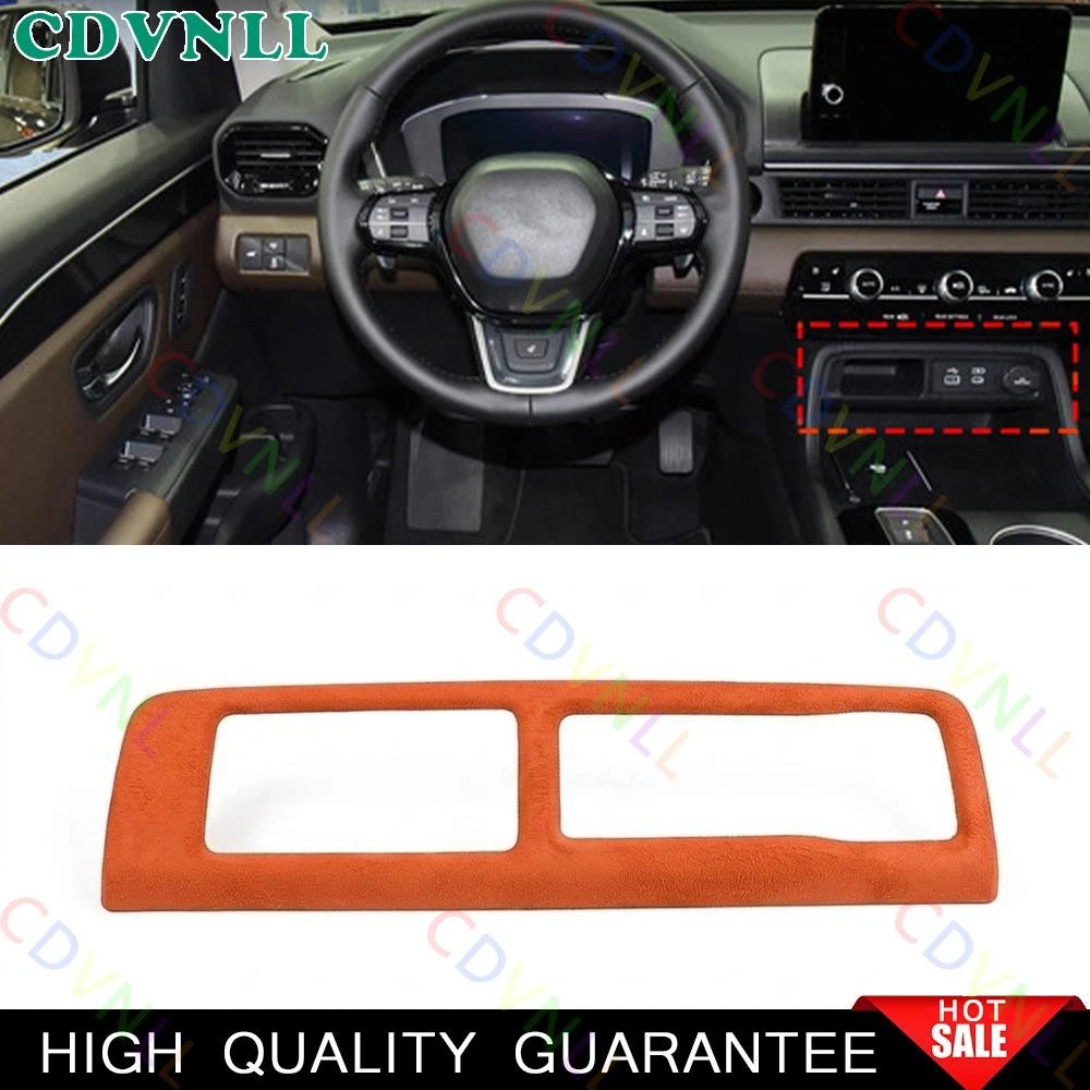 For Honda Pilot 23-2026 Orange Suede Console Cigarette Lighter Panel Cover Trim