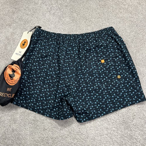 Save the Duck Swim Trunks Mens Large All Over Print Shark Fin Mesh Lined New NWT - Picture 4 of 19