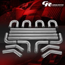 16PCS STAINLESS 2-1/2 DIY CUSTOM MANDREL EXHAUST TUBING PIPE KIT STRAIGHT&U-BAND