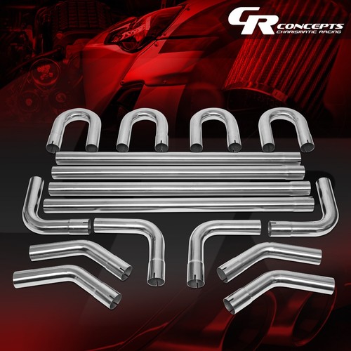 16 Pcs 2.0 In. OD DIY Custom Exhaust Kit Mandrel Bend Tubing 16 Gauge Straight Pipe 45 90 180 Degree U-Bend Pipes Stainless Steel Slip-Fit Design Tube Universal Fit - Foto 4