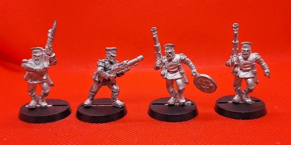 Warhammer 40k Imperial Guard Mordian Iron Guard x4 OOP Metal Games Workshop 1995 - Image 2 of 3