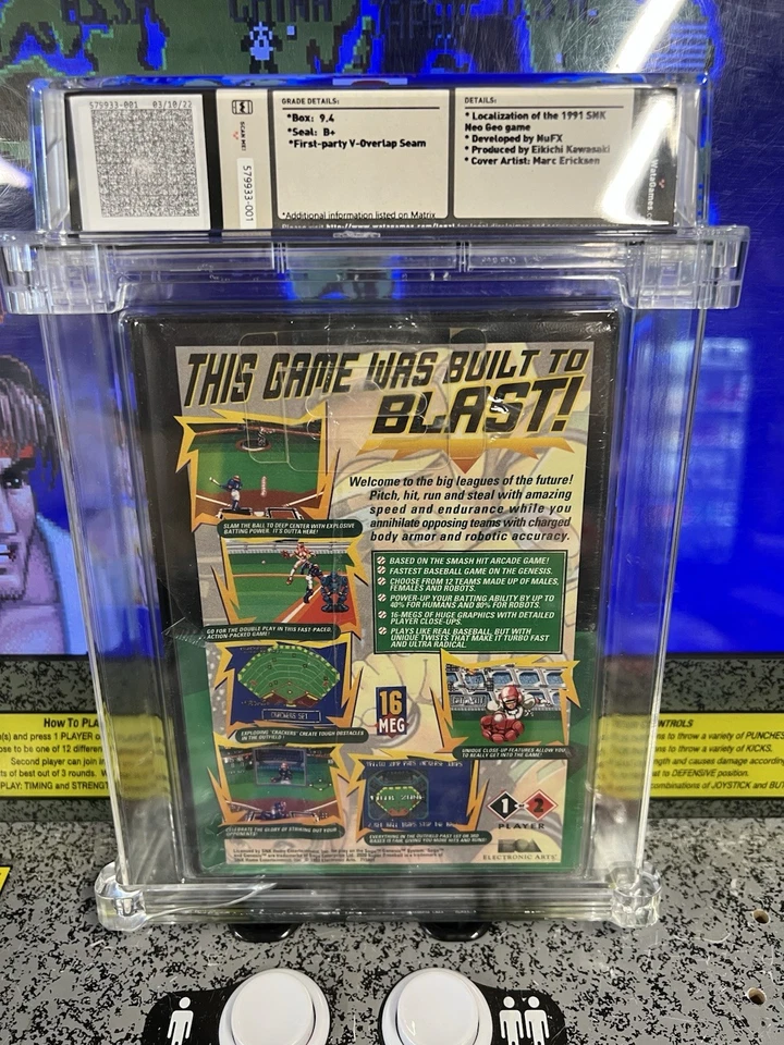 Sega Genesis Super Baseball 1993 2020 cubierta gruesa graduada 9,4 B+ sellado NUEVO Foto 3 de 4