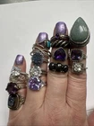 VINTAGE LOT 16 STERLING 925" ACCENT FASHION RINGS TESTED