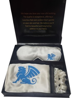 Made from 100% Mulberry Silk Pillowcase Eye Mask Hair Tie Gift Box SLEEP KIT