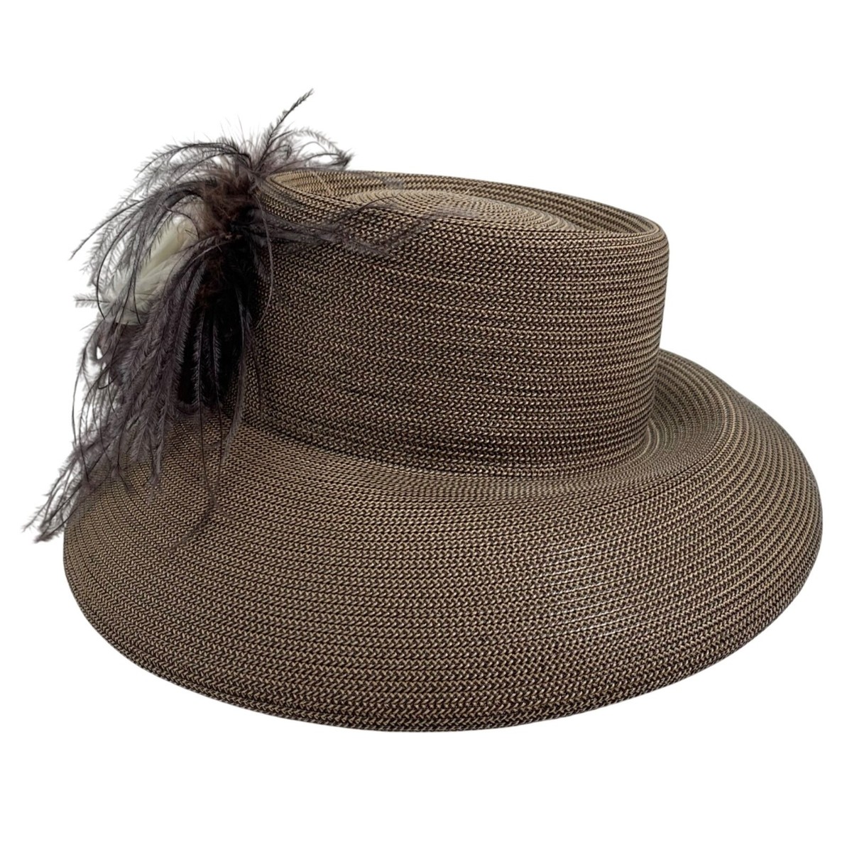 Preston York Beige Straw Kentucky Derby Dress Hat w  display picture 2