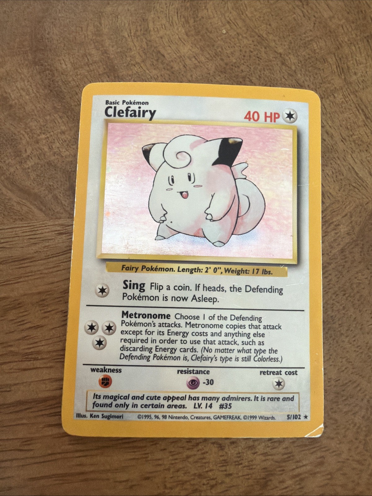 Clefairy 5/102 Base Set Holo Pokemon Card 
