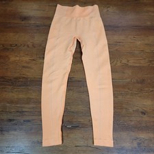 Gymshark DRY Womens Medium Leggings 24" Stains Athleisure Yoga Pants Orange M