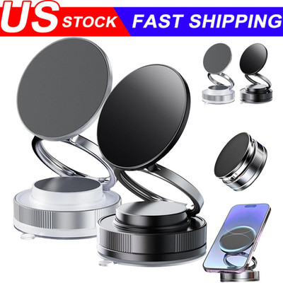 360° Vacuum Magnetic Phone Holder -Suction Cup Car Mount with Foldable Stand LOT