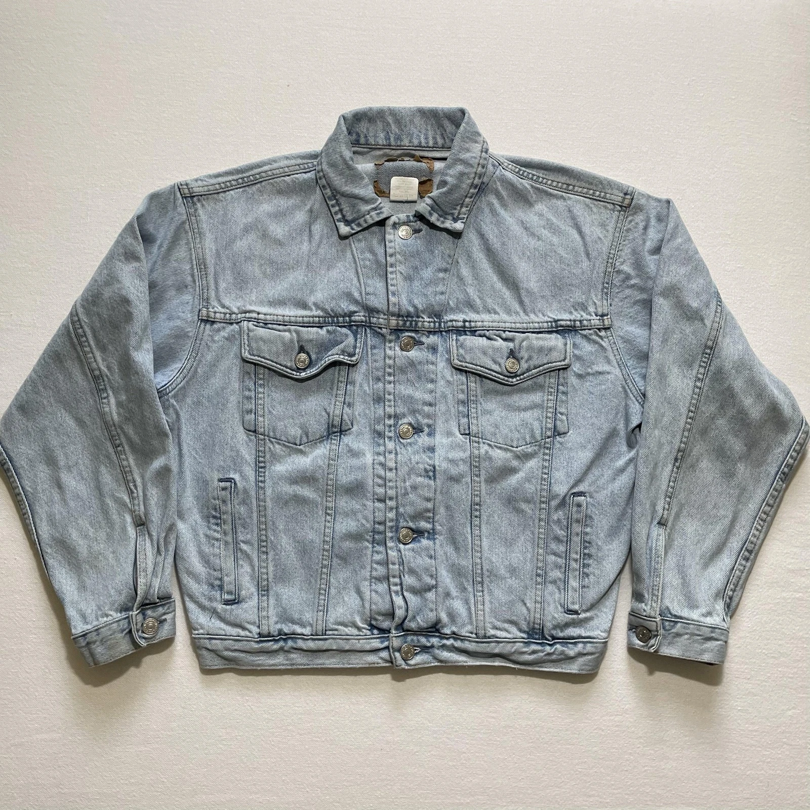 Vintage Gap Trucker Jean Jacket Mens Small Light Wash Denim Button Front 90s