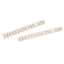 16 sets Adjustable Mini Cube Price Tag Display Number Gold on Clear 3.8x6.9mm