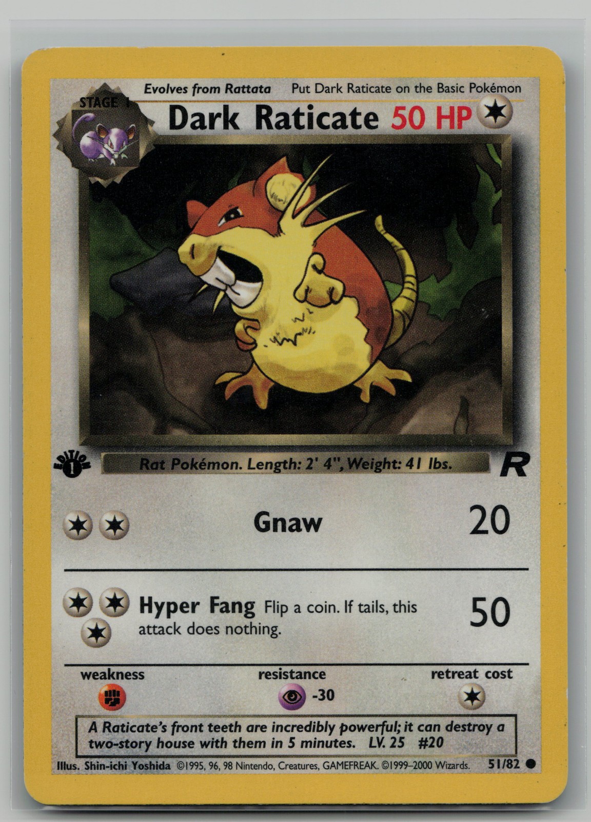Dark Raticate Common Team Rocket 51/82 NM
