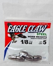 Eagle Claw 1/8 oz Worm Weights Steel Fishing ...