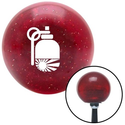 White Hand Greenenade w/Rising Sun Red Metal Flake Shift Knob w/ M16x1.5 Insert