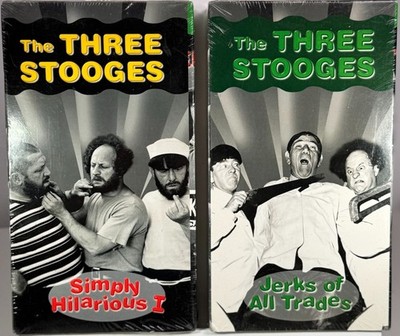 The Three Stooges 2 VHS Lot Simply Hilarious I & Jerks Of All Trades Approx 70m