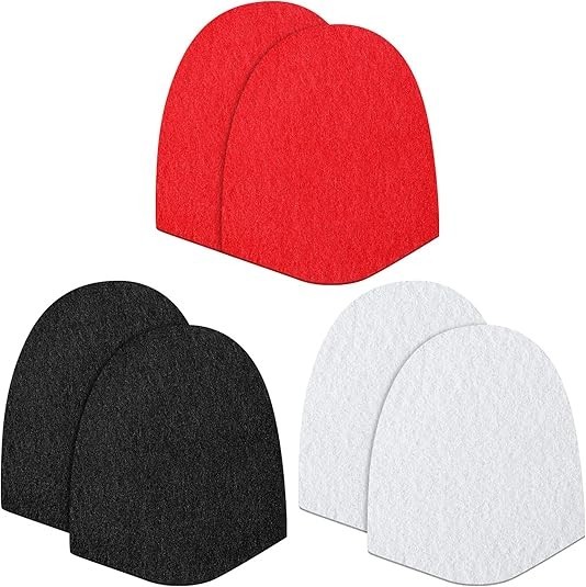3 Pairs Bowling Shoe Slide Sole Bowling Accessories Felt Shoe Slide, Red Blac...