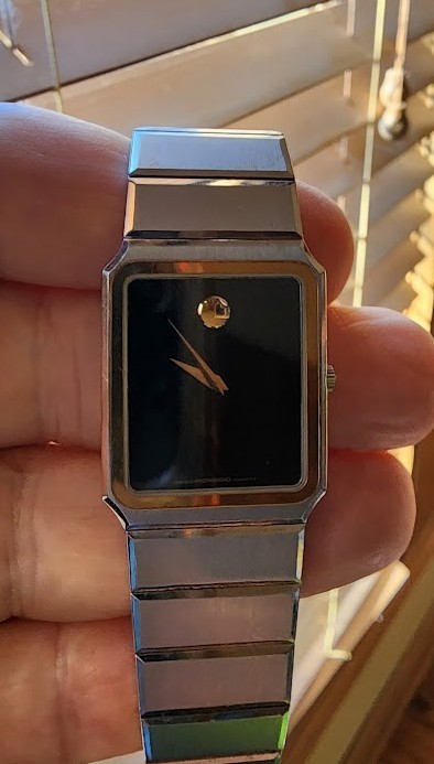 Movado Museum Rectangular Black Dial Stainless St… - image 2