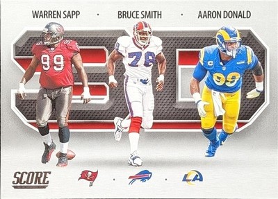 2021 Score 3D #3D7 Aaron Donald,Bruce Smith,Warren Sapp