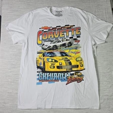 Chevrolet Corvette Racing Graphic T-Shirt C6.R High Performance White Tee NEW