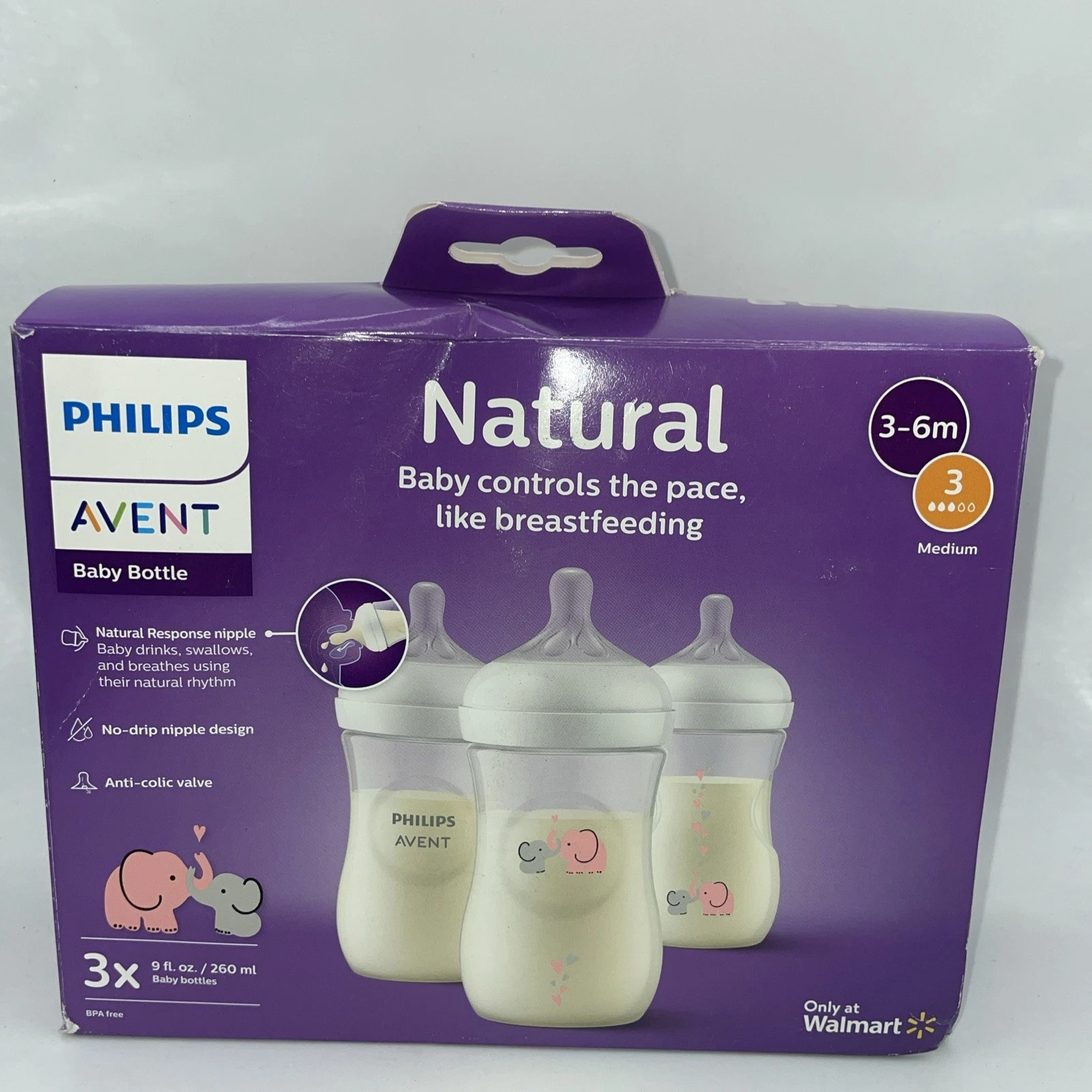 Philips AVENT Natural Baby Bottle with Natural Response Nipple, 9 Oz, 3 Pack
Opens in a new window o