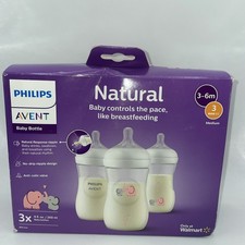 Philips AVENT Natural Baby Bottle with Natural Response Nipple, 9 Oz, 3 Pack