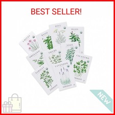 Sereniseed Certified Organic Herb Seeds 10-Pack   Non GMO, Heirloom   Seed Sta