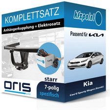 ORIS Anhängekupplung starr und E-Satz 7polig für Kia Cee'd Sporty Wagon 12- AHK