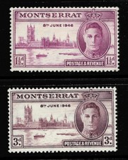 KING GEORGE VIth VICTORY STAMPS. MONTSERRAT SG113-114. MOUNTED MINT.