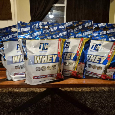 #ad 4 Pack 5LB Whey Protein NEW Strawberry Milkshake SEALED 20lbs Total $79.99