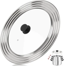Pan Lid Fits 11, 12 & 13 Inch Cookware, Universal Lid for Pots, Pans and Skillet