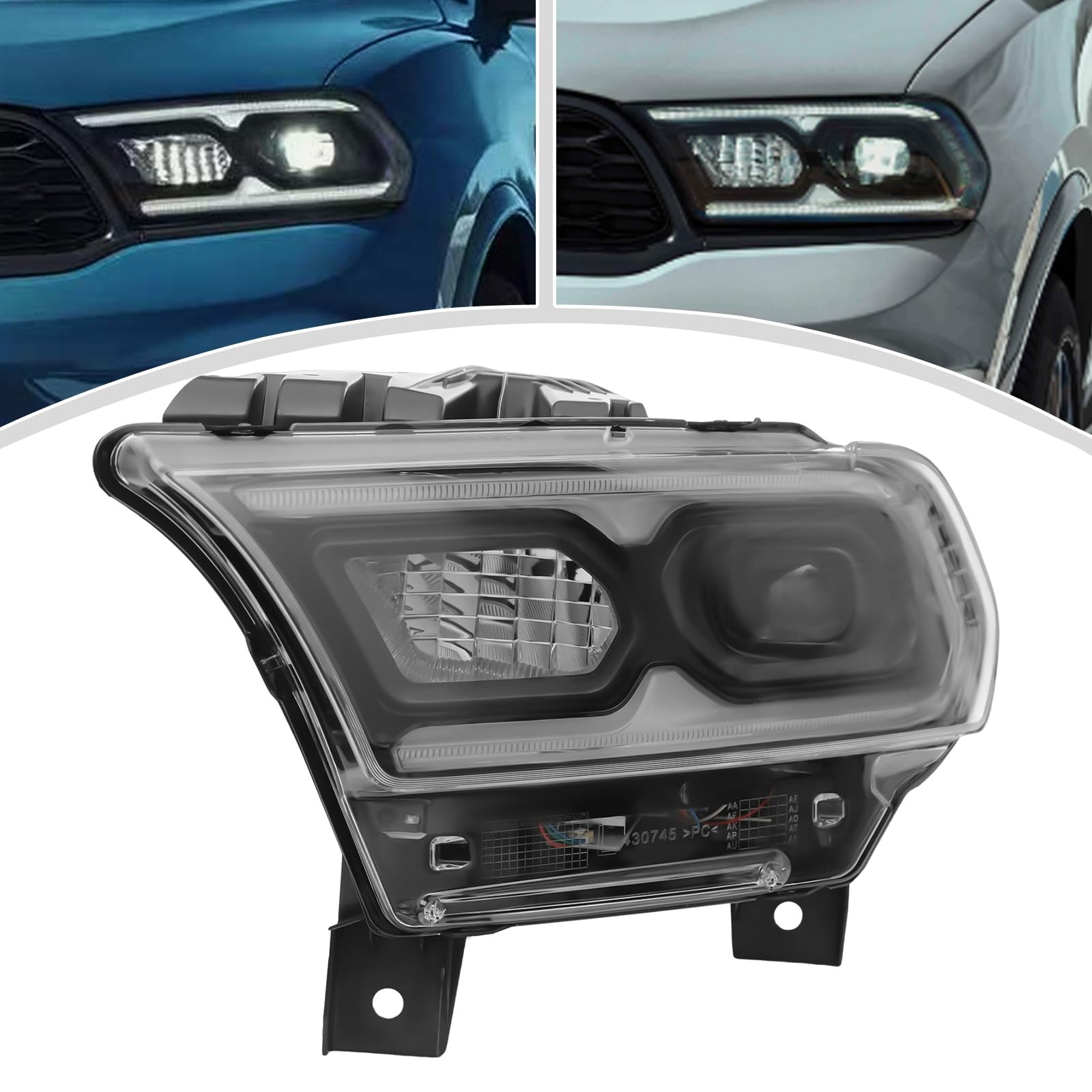LED Headlight Assembly Left Driver Side for 2021-2023 Dodge Durango w/Low/High