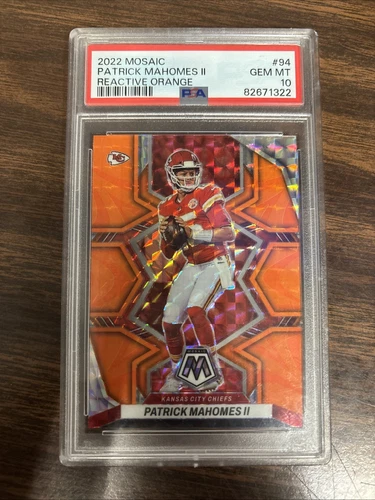 Patrick Mahomes PSA 10 2022 Panini Mosaic Reactive Orange Prizm #94