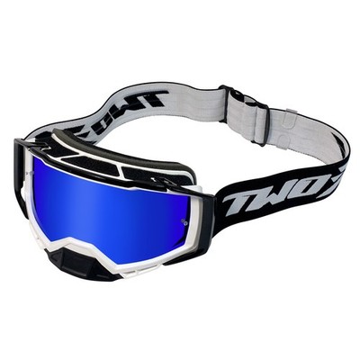 Motocross Brille TWO-X Atom Crossbrille white black BLIZZARD verspiegelt blau
