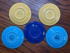 Vintage Fiestaware Demitasse Tea Saucers (Set of 5). Homer Laughlin