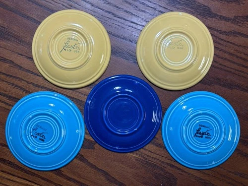 Vintage Fiestaware Demitasse Tea Saucers (Set of 5). Homer Laughlin
