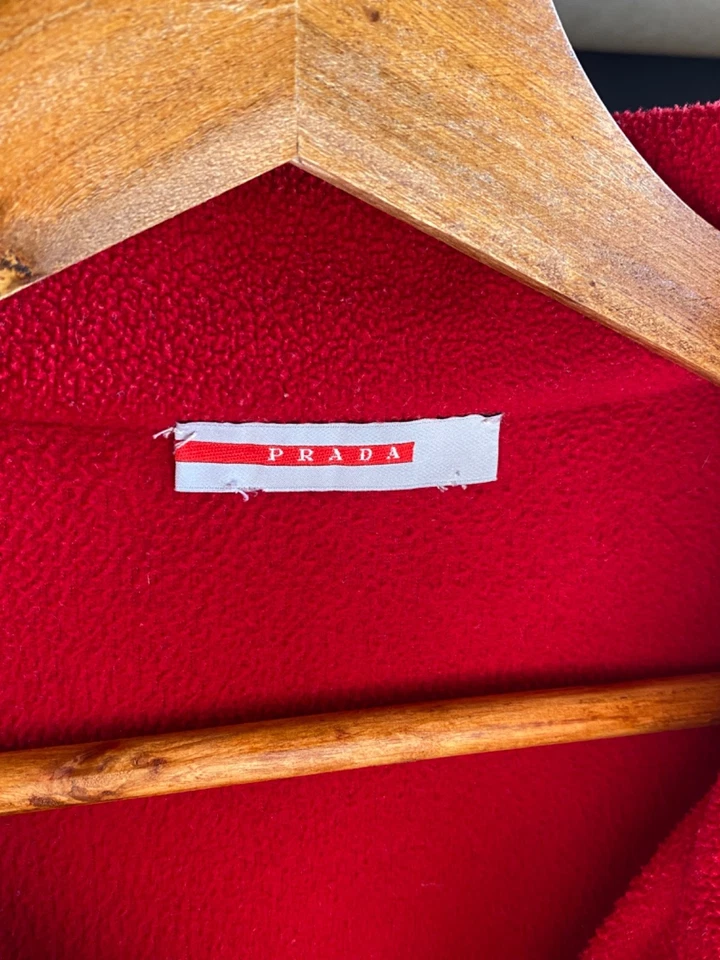 Chaqueta De Colección Prada Sport AW99 Linea Rossa Nylon Vellón Cremallera Talla XL Foto 4 de 4