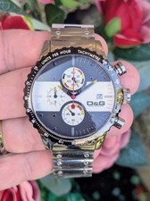 D&G Dolce and Gabbana DW0374 MEN'S D&G RUGBY CHRONOGRAPH WATCH + Leather Strap