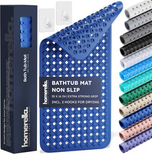   Bathtub Mat Non Slip 35X16, Incl. Hooks for Drying, Extra Long, 100 BPA Free,