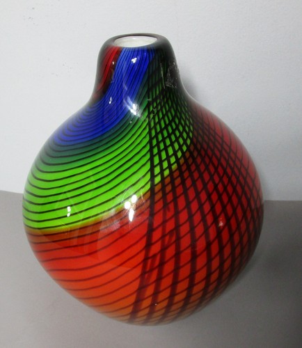 Large Vintage 10" MURANO ITALIAN Cased Art Glass Vase, Cenedese? circa 1980s - Picture 2 of 8