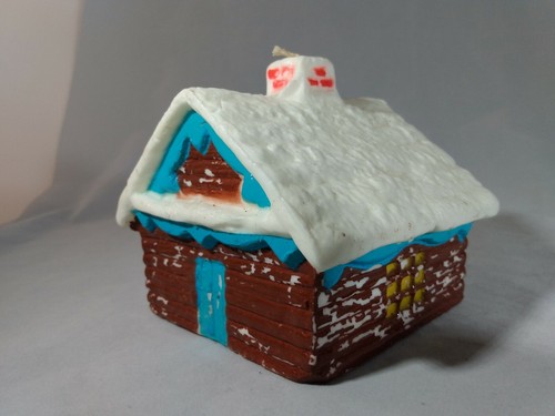 Vtg Candle Fuller Brush Company 4" Swiss Chalet Cottage Cabin Charming un Lit - Picture 3 of 12